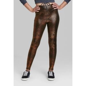Wild Fable High Waisted Metallic Gold Animal Print Leggings